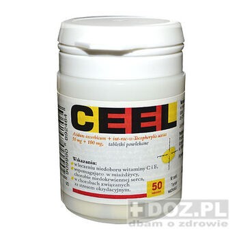 Ceel, 50 mg+100 mg, tabletki powlekane, 50 szt, pojemnik