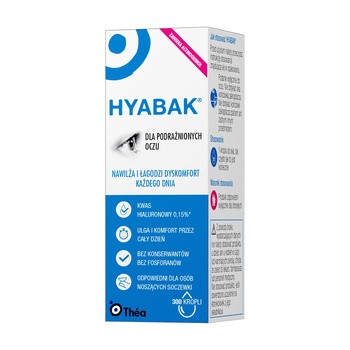 Hyabak, 0,15%, nawilżające krople do oczu i soczewek kontaktowych, 10 ml