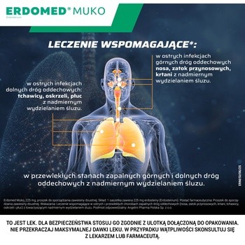 Erdomed Muko, 225 mg, proszek do sporządzania zawiesiny doustnej, 20 saszetek