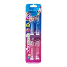 Brush-Baby KidzSonic, końcówki do szczoteczki sonicznej, (3+), 4 szt.