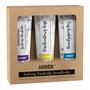 Wegański zestaw odżywek do średniej porowatości, proteinowa zielona herbata + emolientowy irys + nawilżający bez, 3x100 ml