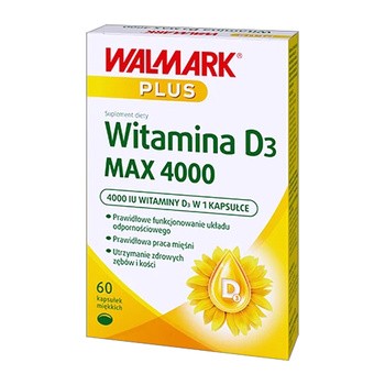 Walmark Plus Witamina D3 Max 4000, kapsułki miękkie, 60 szt.