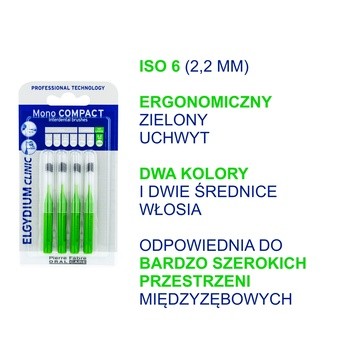 Elgydium Clinic Mono Compact 6, szczoteczka międzyzębowa, 4 szt.