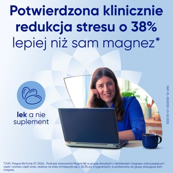 Magne B6 Forte, 100 mg+10 mg, tabletki powlekane, 60 szt.