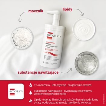 Emolium Intensive Pro, balsam ultra nawilżający, skóra sucha, wrażliwa i atopowa, 500 g