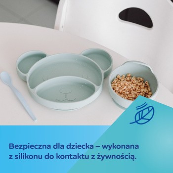 Canpol Babies, miseczka silikonowa z przyssawką, 330 ml, zielona, 1 szt.