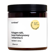 Sundose For Skin Anti-Aging Kolagen rybi, kwas hialuronowy, witamina C, proszek, 154 g