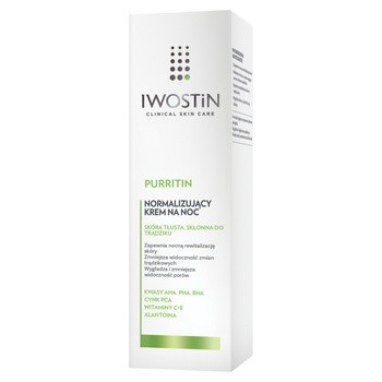 Iwostin Purritin, krem reduktor niedoskonałości na noc, 40 ml