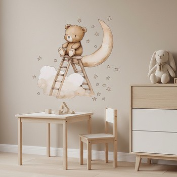 Sipo, Naklejki na ścianę dla dzieci, Miś na drabinie, 1 szt.