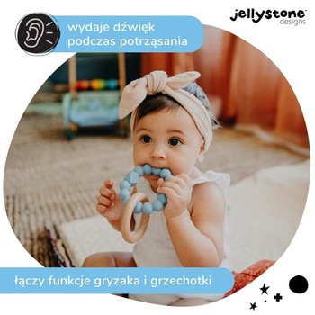Jellystone Designs, księżycowy gryzak, niebieski, 1 szt.