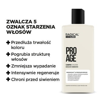 Farmona Radical Hair Clinic ProAge, szampon do włosów dojrzałych i farbowanych, 300 ml