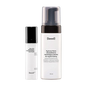 Zestaw Iossi, ultradelikatna nawilżająca pianka do mycia twarzy, 170 ml + krem przeciwzmarszczkowy z kompleksem witamin, 50 ml
