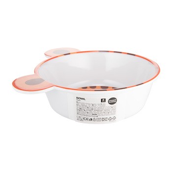 Canpol Babies Hello Little, miska antypoślizgowa z melaminy dla dzieci, pomarańczowa, 1 szt.