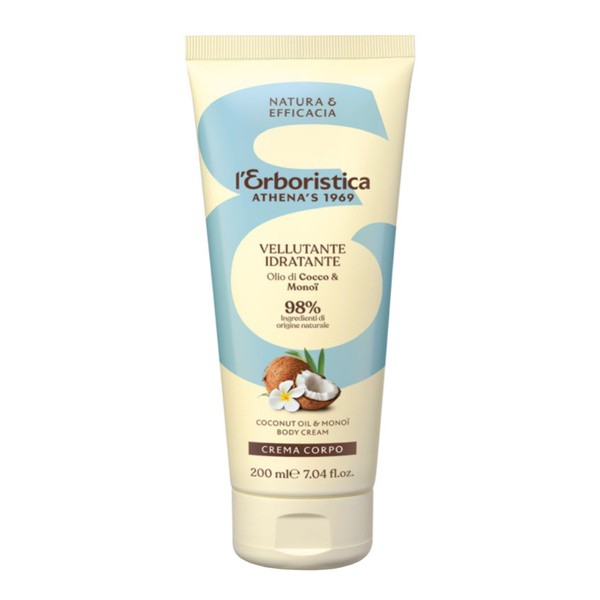 L'Erboristica L'Erboristica, Crema Corpo Cocco, nawilżający krem do ciała z olejem kokosowym, 200 ml — Składniki i ocena