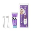 Zestaw Seysso Baby Penguin, szczoteczka soniczna dla dzieci, 1 szt. + Toddler, końcówki, 18-36 m., 2 szt. + pasta do zębów dla dzieci, 0-6 lat, 75 ml