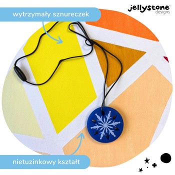 Jellystone Designs, gryzak terapeutyczny Granatowy Płatek Śniegu, 1 szt.