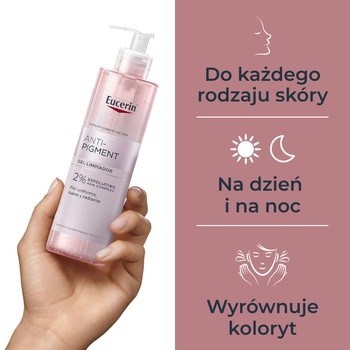 Eucerin Anti-Pigment, żel oczyszczający do twarzy, 2% kompleks kwasów AHA, 400ml
