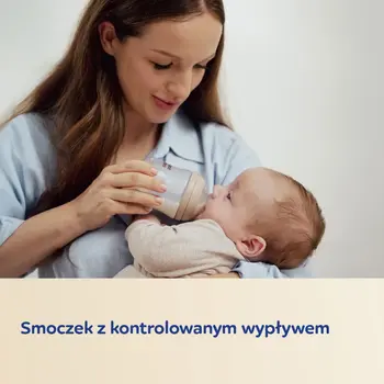 Canpol Babies Natural Shape, butelki ze smoczkiem dwustrefowym, 150 ml, przepływ wolny, 2 szt.