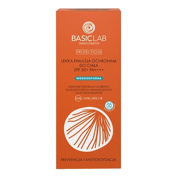 BasicLab Protecticus, lekka emulsja ochronna do ciała SPF 50+ PA++++, 100 ml