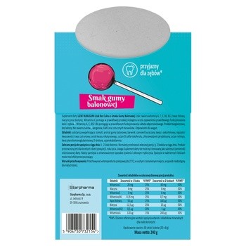 Lizik! Bubugum, lizaki bez cukru o smaku gumy balonowej, display, 30 szt.