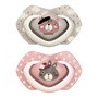 Canpol Babies, smoczek silikonowy, symetryczny, Bonjour Paris, 0-6 m, pink, 2 szt.