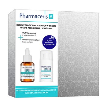 Zestaw Promocyjny Pharmaceris A, A&E – Sensilix, duo koncentrat z witaminami A i E, 30 ml + Opti-Sensilium, duoaktywny przeciwzmarszczkowy krem pod oczy, 15 ml GRATIS