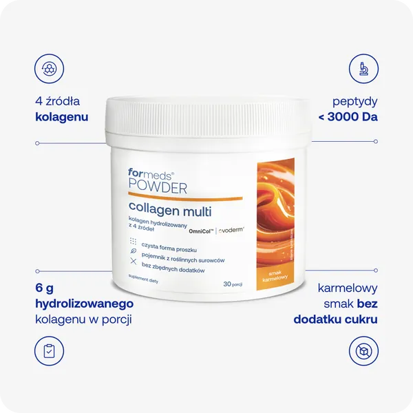 Коллаген в порошке ForMeds Powder Collagen Multi, 4 источника коллагена, с эластином, 30 порций — фото 6