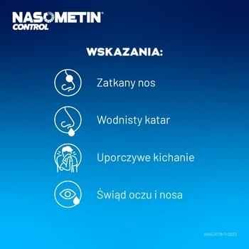 Nasometin Control, 50 mcg/dawkę, aerozol do nosa na alergię, 60 dawek
