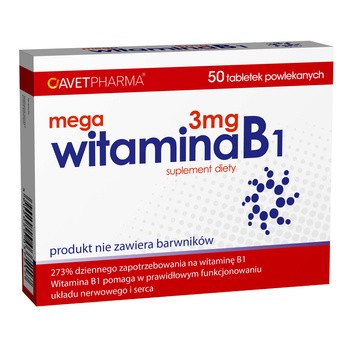 Mega Witamina B1, 3 mg, tabletki, 50 szt.