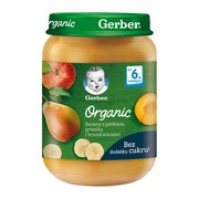 alt Gerber Organic, banany z jabłkiem, gruszką i brzoskwiniami, 6 m+, 190 g