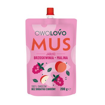 Owolovo Mus Jabłko-brzoskwinia-malina, 200 g
