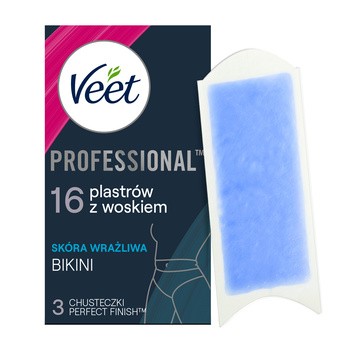 Veet Easy-Gel Bikini, plastry z woskiem dla skóry wrażliwej, 16 szt.
