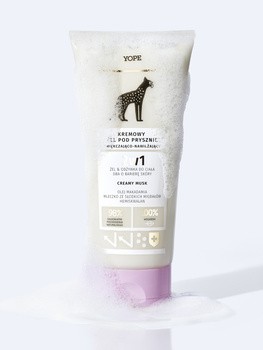 Yope Creamy, zmiękczająco-nawilżający kremowy żel pod prysznic, musk, 200 ml