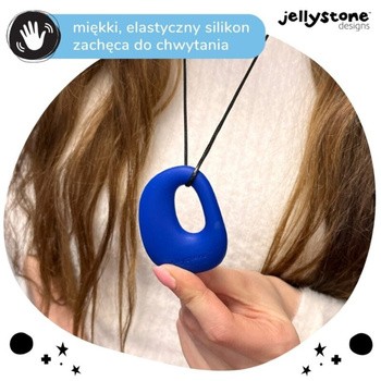 Jellystone Designs, silikonowy wisiorek-gryzak Kamyk, granatowy, 1 szt.