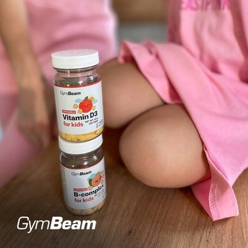 GymBeam B-kompleks dla dzieci, tabletki do ssania, smak morelowy, 120 szt.