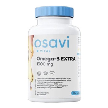 Osavi, Omega-3 Extra 1300 mg, smak cytrynowy, kapsułki miękkie, 60 szt.