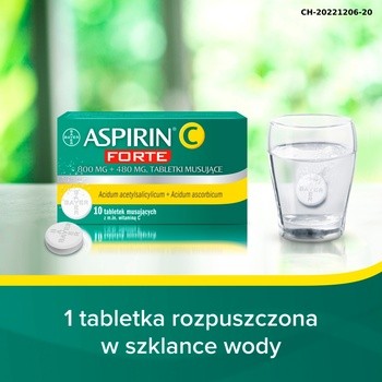 Aspirin C Forte, 800 mg + 480 mg, tabletki musujące, 10 szt.
