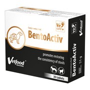 Vetfood Bentoactiv, preparat wspierający pracę układu pokarmowego dla psów i kotów, tabletki, 30 szt. https://azcdn.doz.pl/image/d/product/c8c8f180-scale-180x180.png