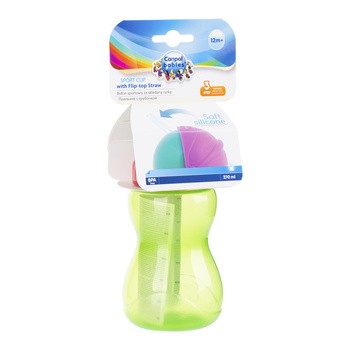 Canpol, bidon sportowy ze składaną rurką, zielony, 270 ml