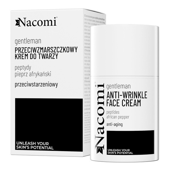 Nacomi Nacomi Gentleman, przeciwzmarszczkowy krem do twarzy z peptydami i pieprzem afrykańskim, 50 ml