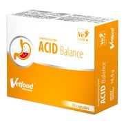 Vetfood Acid Balance, preparat neutralizujący nadmiar kwasu żołądkowego dla psów i kotów, kapsułki, 30 szt. https://azcdn.doz.pl/image/d/product/7e789bbc-scale-180x180.png