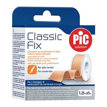 PiC Classic Fix, plaster płócienny, na szpuli, 5 m x 1,25 cm, 1 szt.
