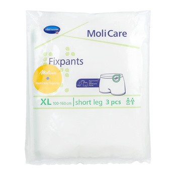 Molicare Fixpants, elastyczne majtki z siatki z krótką nogawką, rozmiar XL, 3 szt.