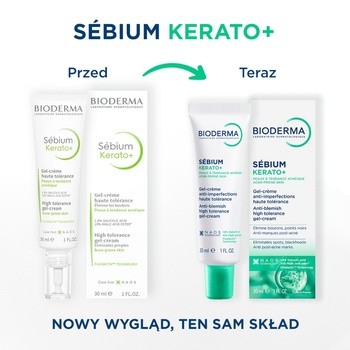 Bioderma Sebium Kerato+, żel-krem przeciwtrądzikowy, 30 ml