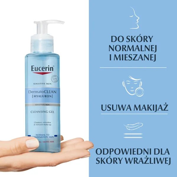 Гель для умывания Eucerin DermatoClean Hyaluron, для нормальной, комбинированной и чувствительной кожи, 200 мл — фото 6