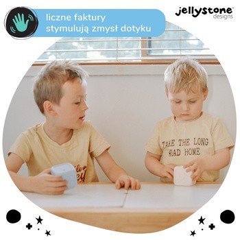 Jellystone Designs, silikonowe kostki edukacyjne, popielaty i śnieżnobiały, 2 szt.