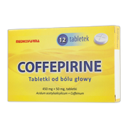Coffepirine Tabletki od bólu głowy, 450mg + 50mg, tabletki, 12 szt.