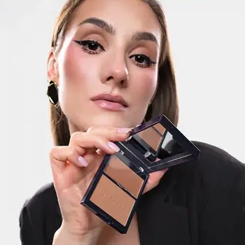 Claresa Duo Palette Creamy & Pressed, kremowo-pudrowa paleta bronzerów do konturowania, 01 More Sculpted, 8,5 g