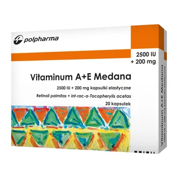 Witamina A+E 2500 IU + 200 mg 20 kapsułek [MEDANA PHARMA]