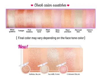 J.Cat Beauty, You Glow Girl, Wypiekany rozświetlacz do twarzy i ciała, 104 Crystal Sand, 8,5 g